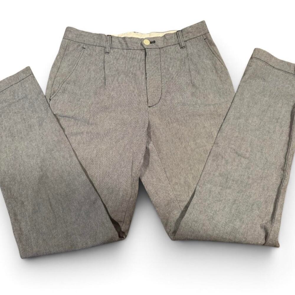 MVIO Slim Fit Gray Textured Dress Pants Trousers
